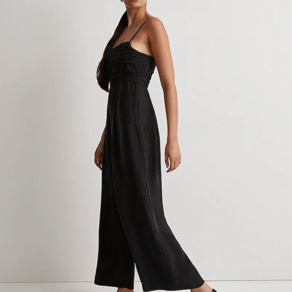 NWT Madewell Ruched Crop Straight Leg Jumpsuit sz 0 - Picture 6 of 12